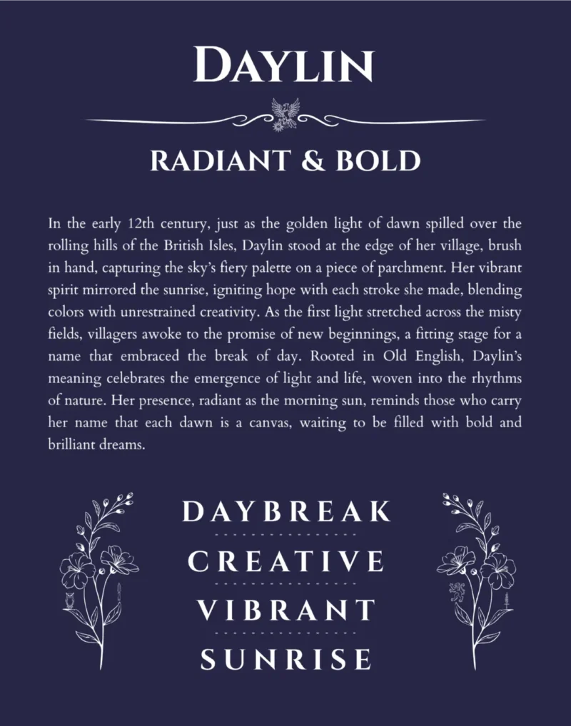 Daylin custom name meaning print in navy blue