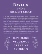 Daylon custom name meaning print in purple