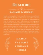 Deandre personalized name meaning print in orange