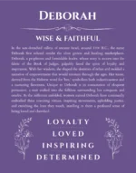 Deborah personalized name print with origin and traits in purple