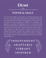 Demi personalized name art with origin story in purple