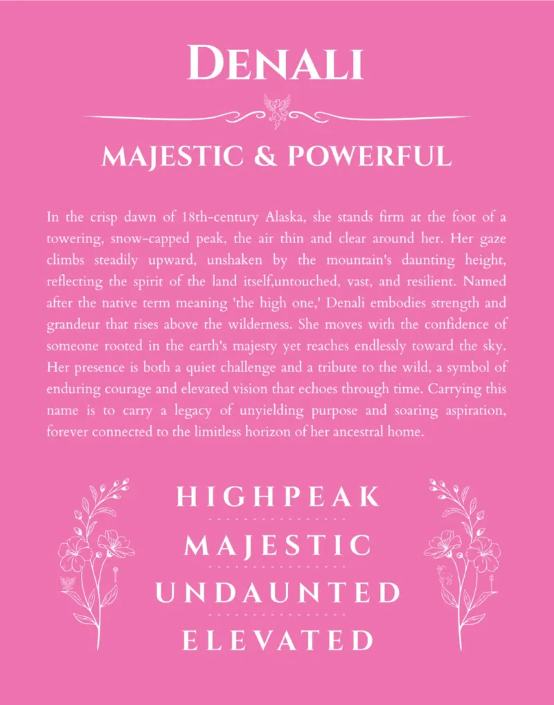 Denali name meaning wall art by Get Your Story in pink