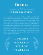 Denim personalized wall art with the story of your name in blue