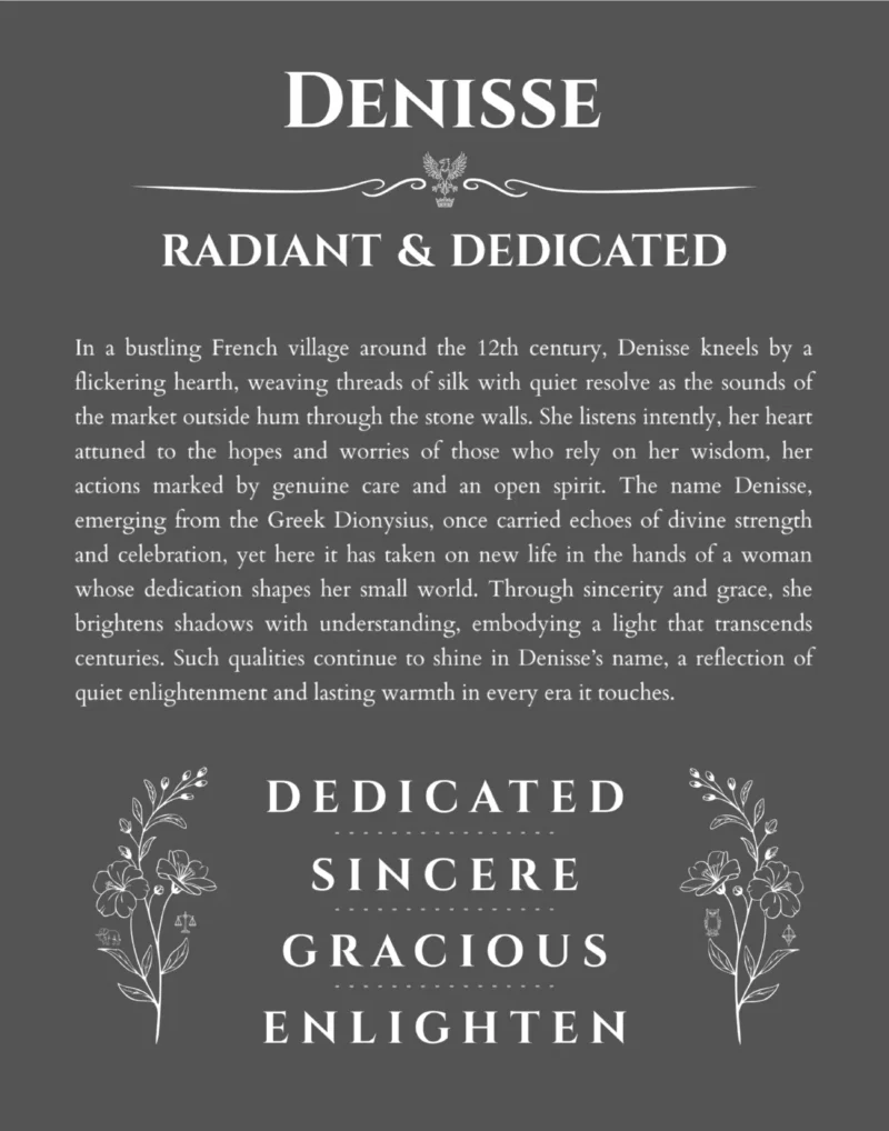 Denisse custom name print for wall display in gray