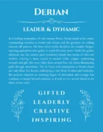 Derian custom name art showing meaning and origin in blue