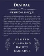 Desirae personalized wall art with the story of your name in navy blue