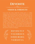 Devonte personalized name art with origin story in orange