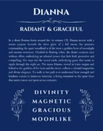 Dianna personalized name art with origin story in deep blue