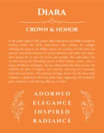 Diara personalized name print with origin and traits in orange