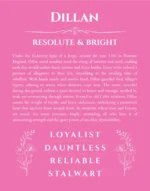 Dillan custom name meaning print in pink