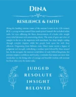 Dina name origin print with meaning and traits in blue