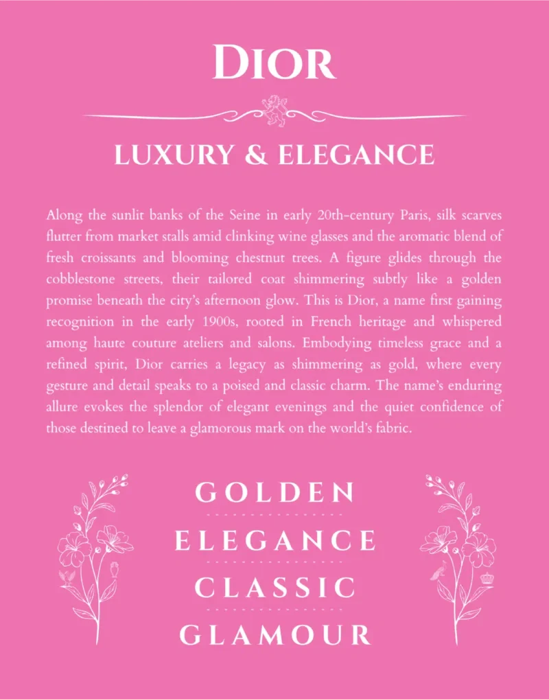 Dior personalized name meaning print in pink