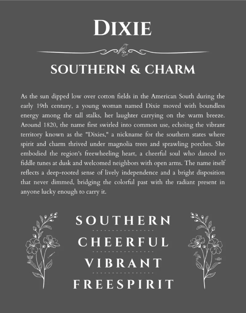 Dixie custom name print for wall display in gray