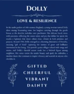 Dolly personalized wall art with the story of your name in deep blue