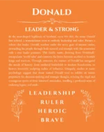 Donald custom name meaning print in orange