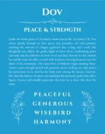Dov personalized name print with origin and traits in blue