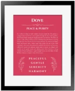 Dove name meaning wall art by Get Your Story in red with black matte frame