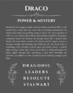 Draco personalized name print with origin and traits in gray