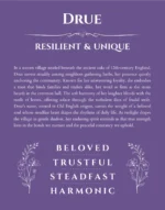 Drue custom name art showing meaning and origin in purple