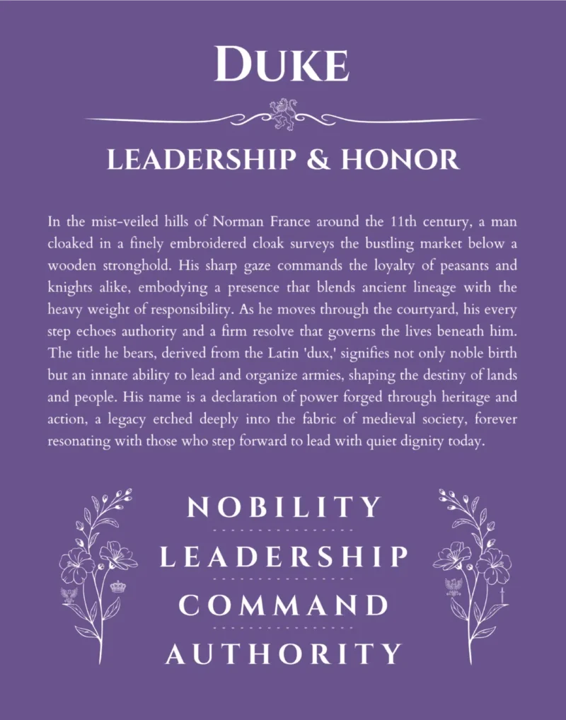 Duke personalized name meaning print in purple