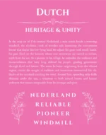 Dutch personalized wall art with the story of your name in pink