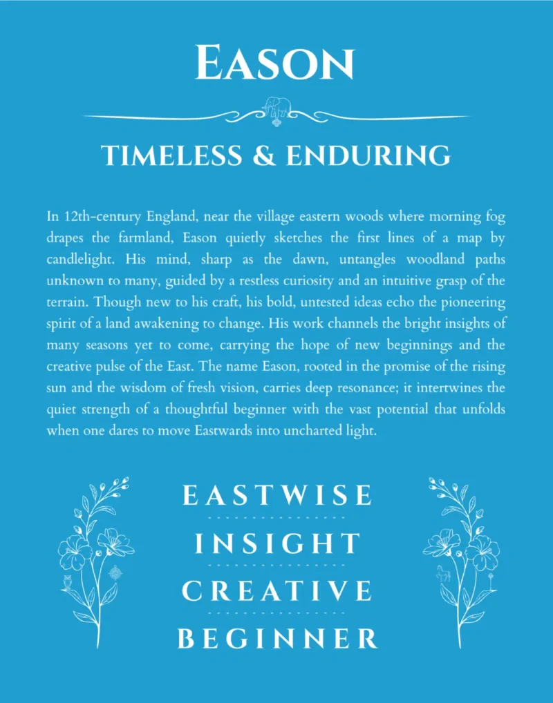Eason personalized name meaning print in blue