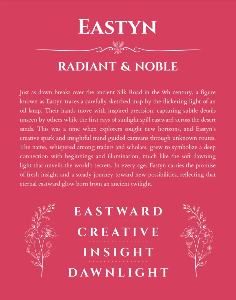 Eastyn name meaning gift print in red
