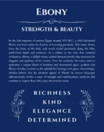 Ebony personalized name print with origin and traits in deep blue