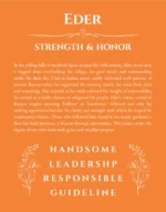 Eder personalized name print with origin and traits in orange
