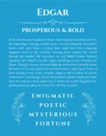 Edgar personalized name art with origin story in blue