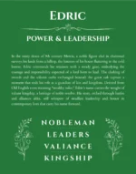 Edric custom name art showing meaning and origin in dark green