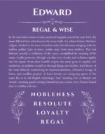 Edward custom name print for wall display in purple