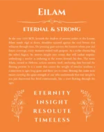 Eilam personalized name print with origin and traits in orange