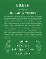 Eileen custom name meaning print in dark green