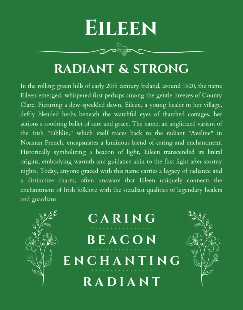 Eileen custom name meaning print in dark green
