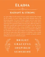 Elaina name meaning gift print in orange