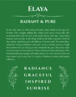 Elaya custom name art showing meaning and origin in dark green