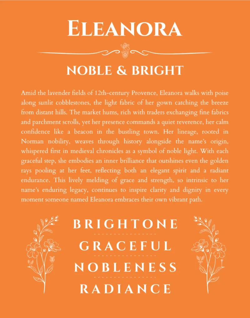 Eleanora custom name meaning print in orange