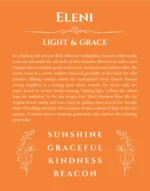 Eleni personalized name art with origin story in orange