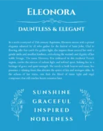 Eleonora custom name art showing meaning and origin in blue