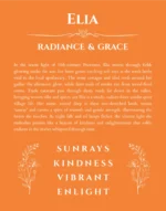 Elia personalized name meaning print in orange