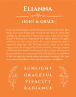 Elianna personalized name print with origin and traits in orange