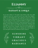 Elianny custom name meaning print in dark green