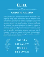 Eliel custom name art showing meaning and origin in blue