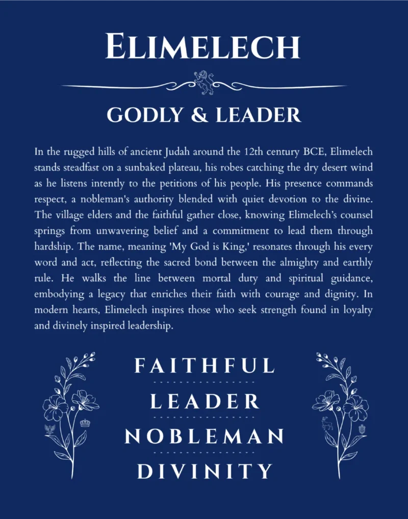 Elimelech personalized name meaning print in deep blue