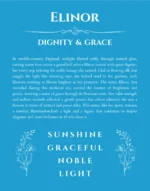 Elinor personalized name meaning print in blue