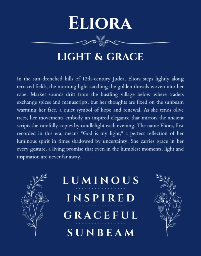 Eliora custom name meaning print in deep blue