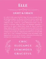 Elle custom name print for wall display in pink