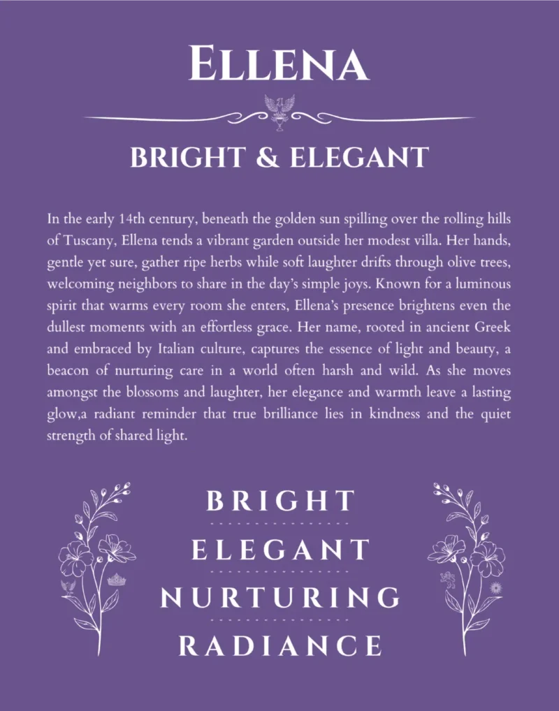 Ellena name meaning wall art by Get Your Story in purple