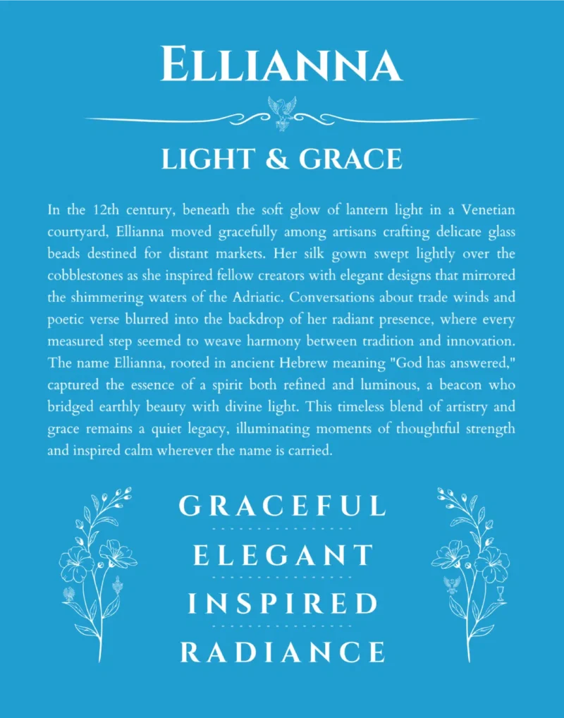 Ellianna custom name print for wall display in blue